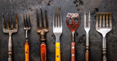 barbecue forks - photo of several different kids of bbq forks
