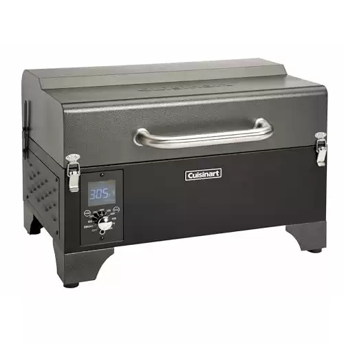 Cuisinart CPG-256 Portable Wood Pellet Grill and Smoker, Black and Dark Gray