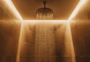 instant hot water - photo of a warm shower with a rain showerhead