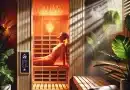 a woman using infrared sauna detox