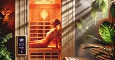 a woman using infrared sauna detox