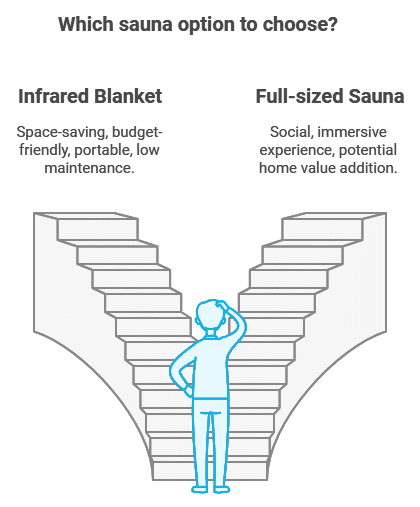 infrared blanket vs sauna. factors in making a decision