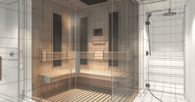 at home infrared sauna - drawing of an infrared sauna in a home