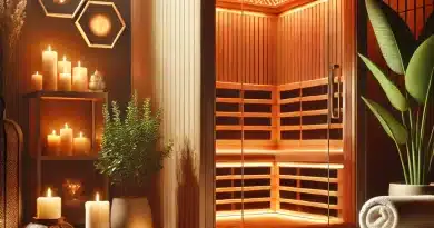 infrared sauna FAQ - image of an infrared sauna in a candlelit room