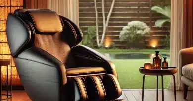 massage chair maintenance - an image of a massage chair in a peaceful, softly lit room