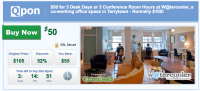 $50 for 3 Desk Days or 3 Conference Room Hours at W@tercooler, a co-working office space in Tarrytown - Normally $105!